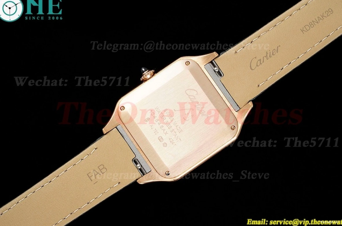 Santos RG Dumont LE Quartz AF Blk Dia Dial Silver 0228